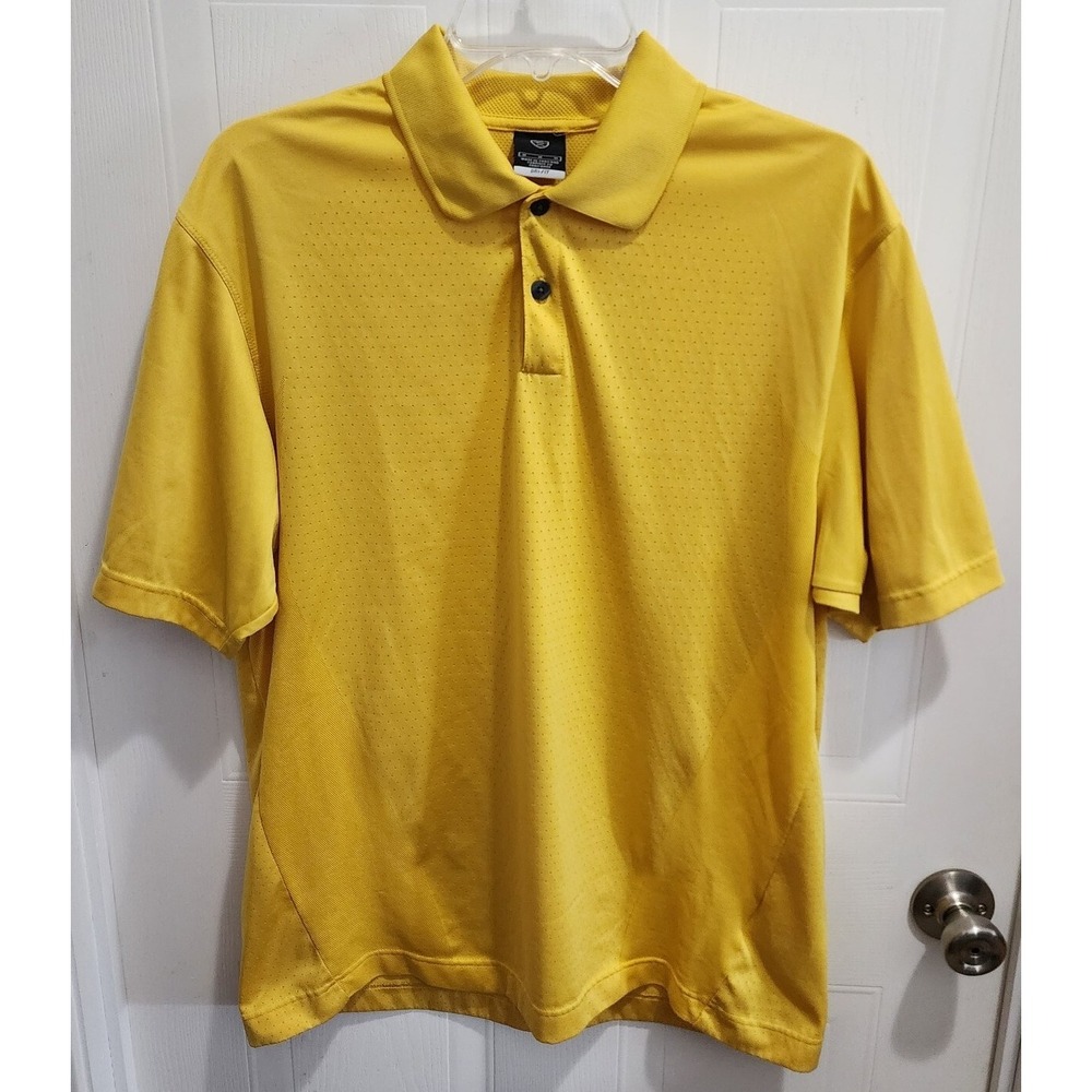 Nike‎ Golf Polo Shirt Mens Medium Short Sleeve Yellow Lightweight Casual Dri-Fit